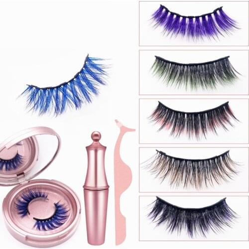 Magnetic Eyelashes With 2 Magnets Handmade 3D/6D Magnetic Lashes Natural False Eyelashes Magnet Lashes With Gift Box