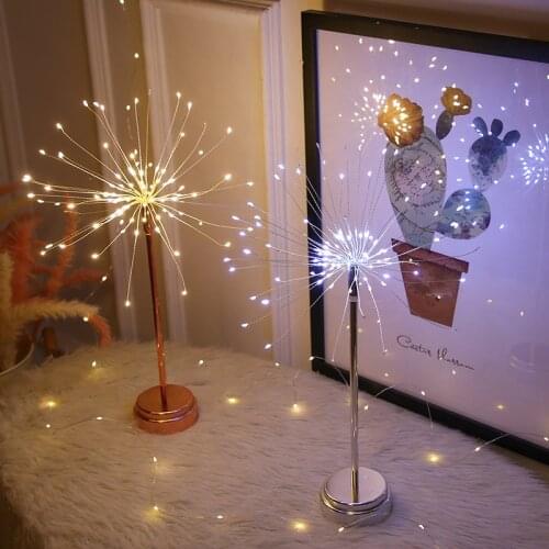 DIY Copper wireTable Lamp Dandelion Tree Night Lights For Home Bedside Girl Room Wedding Decorative Lights Fairy Birthday Gift