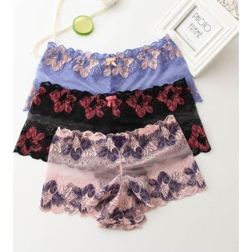 Fashion Women Briefs Plus Size Lace Shorts Hipster Panties Lingerie Sexy Soft Underwear