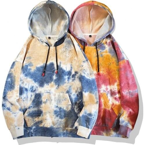 Men Autumn Winter Polyester Dye Hoodies Sweatshirts Men Youthful Vitality Casual Print Loose Fit Hoodies Sweatshirts Men Women