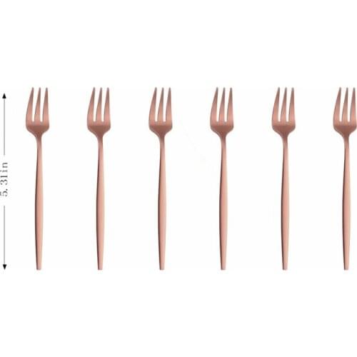 Matte Tea Fork Spoon Cutlery Set 6Pcs Stainless Steel Dinnerware Luxury Flatware Set Silverware Kitchen Tableware Dropshipping