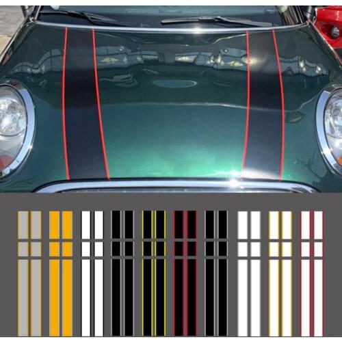 Car Engine Hood Bonnet Sticker Stripes Decals Decor For Mini Cooper S JCW R55 R56 R57 R58 F54 F55 F56 Countryman Accessories