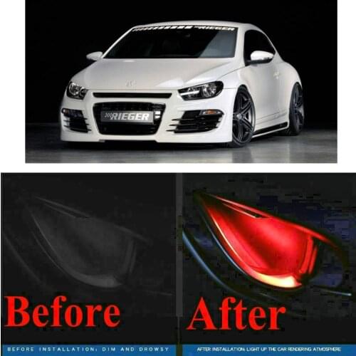4pc CF style stickers on cars interior inside door handle atmosphere lamp for vw PHAETON MULTIVAN ROUTAN SCIROCCO SHARAN EOS FOX