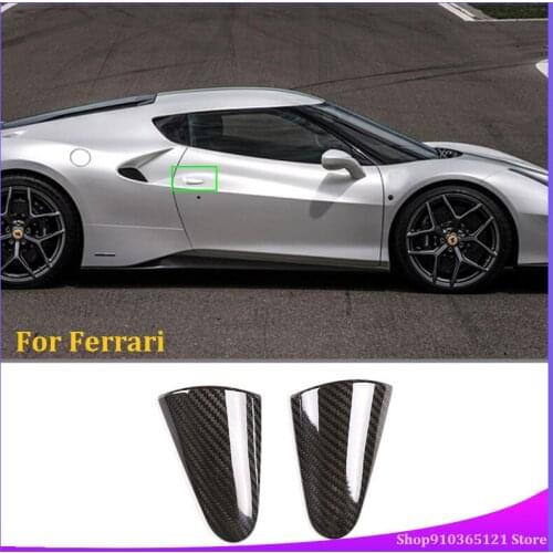 Real Carbon Fiber Outer Door Handle Kits For Ferrari 458 2011-2016 Car Modification Accessories Decorative Protection Cover