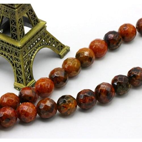 New!Orange faceted turkey Turkey Stone 10mm round loose beads 15" DIY jewelry suitable for making bracelets&necklace