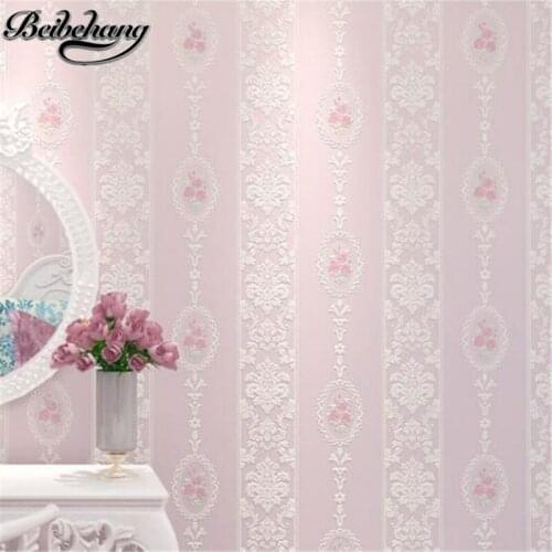 Beibehang European style pastoral non-woven wallpaper living room three-dimensional relief wallpaper warm bedroom background wal