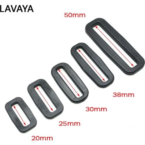 Plastic Black Loops Adjustable Buckles Rectangle Rings Backpack Straps Webbing Bag Parts Travel Bag Leisure Backpack accessory