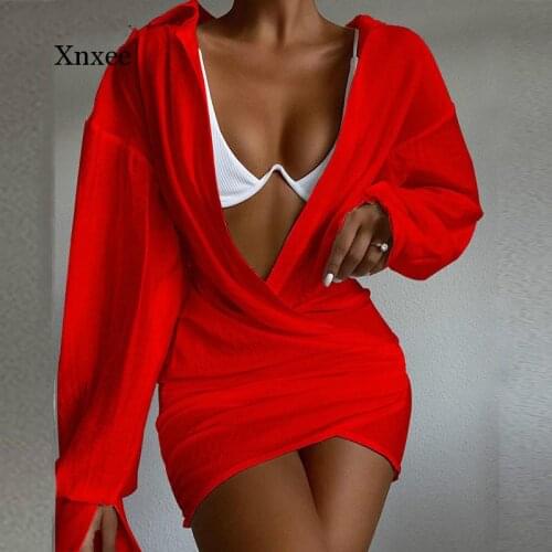 Long Sleeve Women Dresses Solid Turn-Down Collar Hollow Out Sexy Dress Slim Elegant Autumn Winter Cotton Hemp Shirt Dress Women