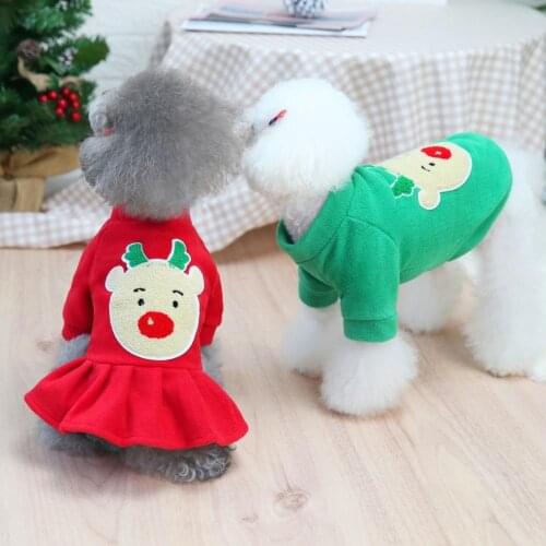 Easy-wearing Fine Workmanship Cute Pet Dog Warm Short Sleeve Shirt Dress Outfit for Outdoor