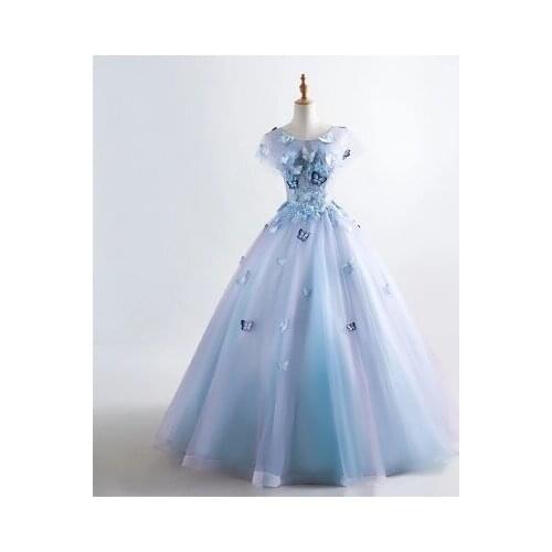 Luxury butterfly embroidery lace ball gown wonderland cosplay medieval dress Renaissance gown queen VictorianBelle Ball/belle