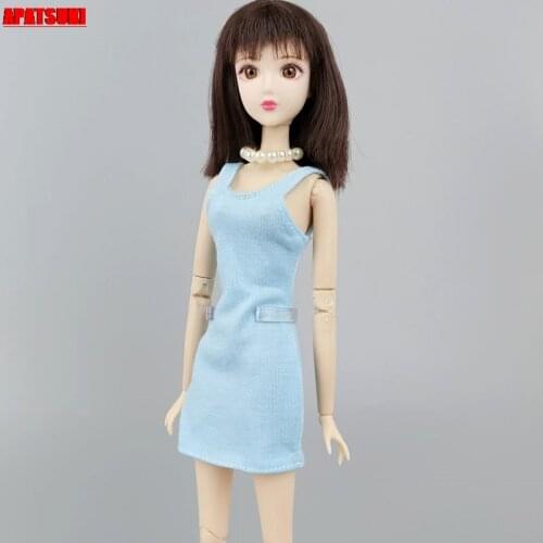 Green Tank Dress Sundress For Barbie Clothes Doll Outfits Dolls Accessories Casual Wear Costume 1/6 BJD Doll Kids DIY Toys