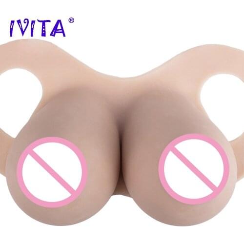 IVITA 12KG Silicone Breast Forms Realistic Fake Boobs For Crossdresser Shemale Transgender Drag-Queen Cosplay Enhancer Gift