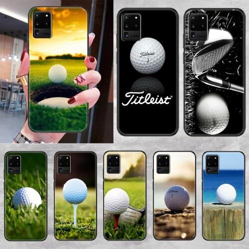 Sport Golf Ball Phone case For Samsung Galaxy Note 4 8 9 10 20 S8 S9 S10 S10E S20 Plus UITRA Ultra black tpu funda pretty Etui