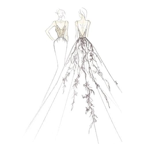 Custom made Mermaid Wedding Dresses Appliques Button back Bridal SMT299