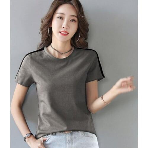 Ropa Mujer 2021 Summer T Shirt Women Korean Style Fashion Tshirt Short Sleeve Cotton Clothing Tee Shirt Femme O-Neck Tops