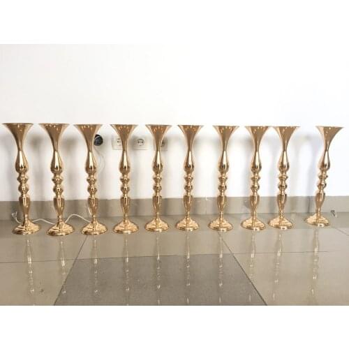 Gold shape metal frame flower stand for wedding table centerpiece decoration party event stage display senyu0755
