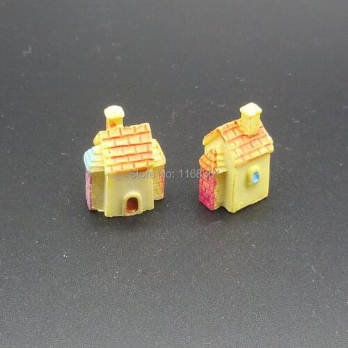 1pcs/lot Resin lovely orange villa house 22mm Ornaments Micro landscape Ornaments Creative Home Gardening Decorations A007-2