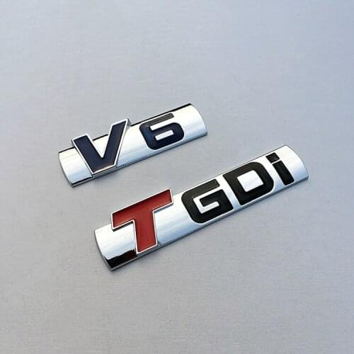 1 Pcs TURBO TGDI T GDI V6 Logo Emblem Badge Car sticker EC7 GS TGDI V6 TURBOTurbocharged leaf board side standard car sticker