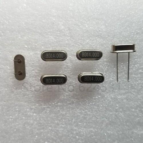 100pcs Quartz crystal crystal 14MHZ 14M 14.000MHZ 49S 10-20PPM 2P Authentic