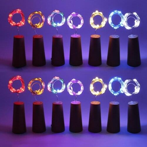 20pcs/Lot 10/20LEDs DIY Micro Copper Wire String Light Wine Bottle Cork Stopper Fairy String Light Garland