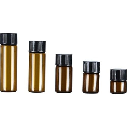 500pcs 1-5ml Mini Glass Bottles Clear/Bronze Bottles Christmas Small Wishing Bottles With Black Cap For Wedding Birthday Party