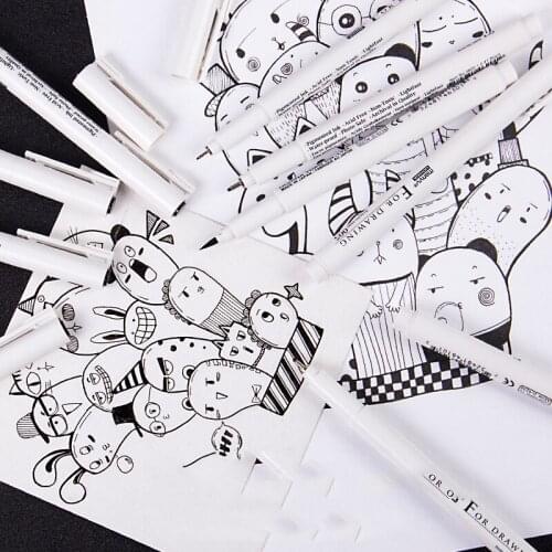 8pcs/set Pigma Micron Graphic design pen fine line pen Brush fine point Mapping Art Markers Painting Design