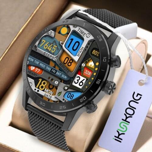 454*454 HD screen wireless charger rotating button IP68 waterproof remote control password protection find mobile smart watch