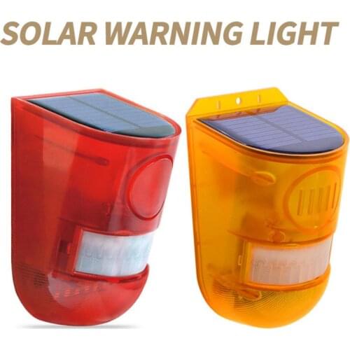 New Solar Alarm Light Wireless IP65 Motion Sensor Outdoor Garden Security Lamp Stroboscope Strobe Light LED Light Warning Light