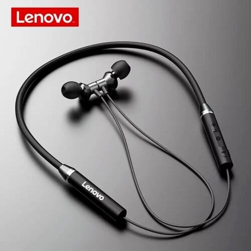 Lenovo HE05 Earphone Bluetooth-compatible Wireless Headphone Neckband Earbud Waterproof Sport Headset with Noise Cancelling Mic