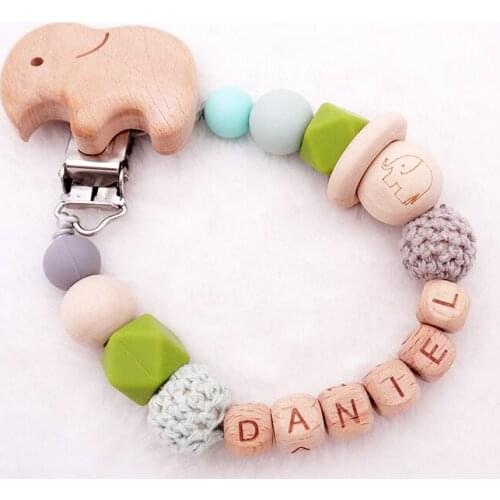 Baby Personalized Pacifier Clip Silicone Dummy Chain Infant Customized Nipple Holder Attachments BPA Free Teat Cord With Name