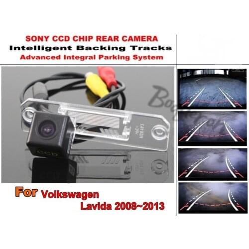 For Volkswagen VW Lavida 2008~2013 Car Intelligent Parking Tracks Camera HD Back up Camera Rear View Camera Dynamic Tragectory