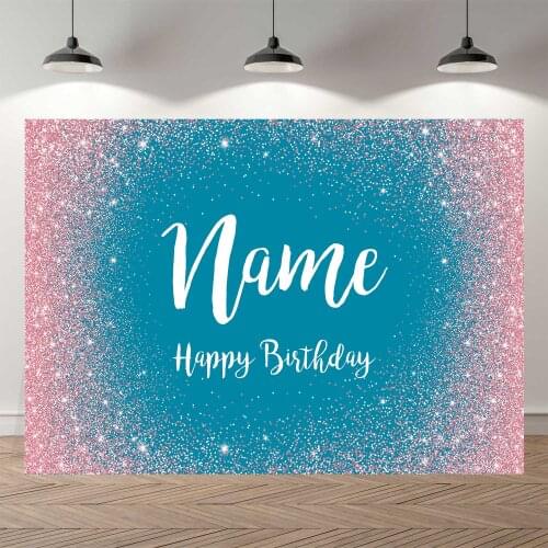 New Anniversaire Customize Background Pink Glitter Jade Photo Booth Backdrop Banner Happy Birthday Party Decoration Photocall