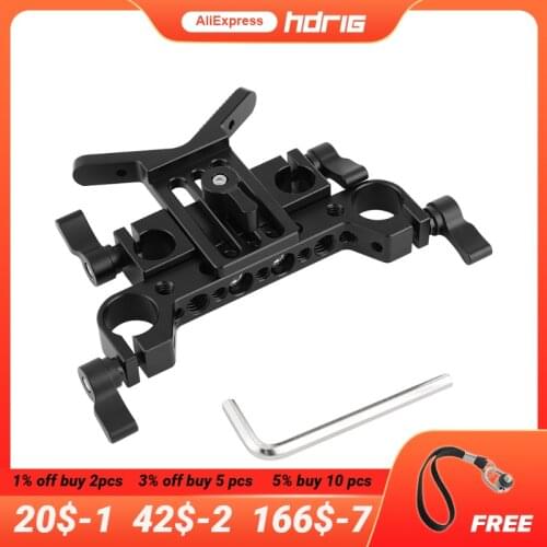 HDRiG 19mm Rod Clamp With 15mm Rod Clamp Lens Support Lens Support Mount Rod Clamp Holder Bracket for 15mm Rod System