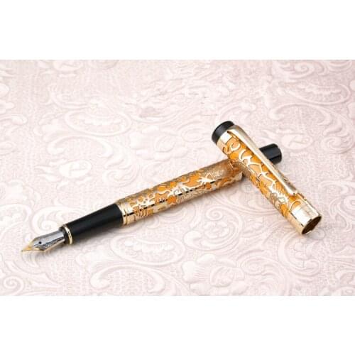 JINHAO 5000 Yellow Senior gifts Century Dragon Relievo Fountain Pen Dragons Spirit New office Business school writing pen