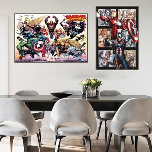 Canvas Painting Marvel Avengers Superhero Character Hulk Thor Comic Poster Print Wall Art Picture for LivingRoom Home Decoration