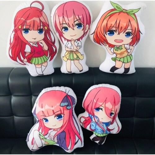 Anime The Quintessential Quintuplets Plush Pillow Toy Cosplay Short Stuffed Pillow Back Cushion Doll Gift