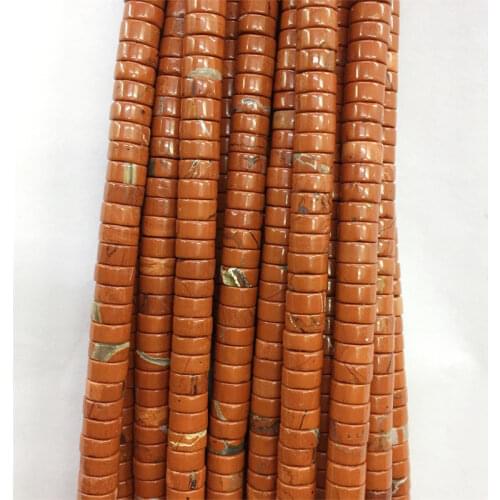 2*4/3*6MM Red Heishi Brecciated Blood Jade Disc Gemstone Small Natural Stone Rondelle Seed Spacer Beads for Jewelry Bracelet Diy