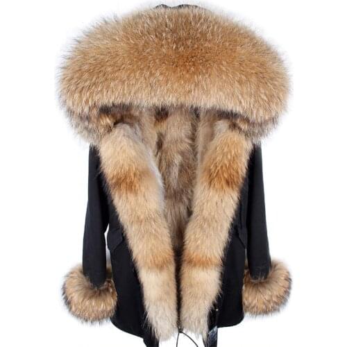 Brand LaVelache 2020 Real Fox Fur Coat Winter Jacket Xlong Large Big Size Thick Warm Outerwear Detachable Waterproof Plus size