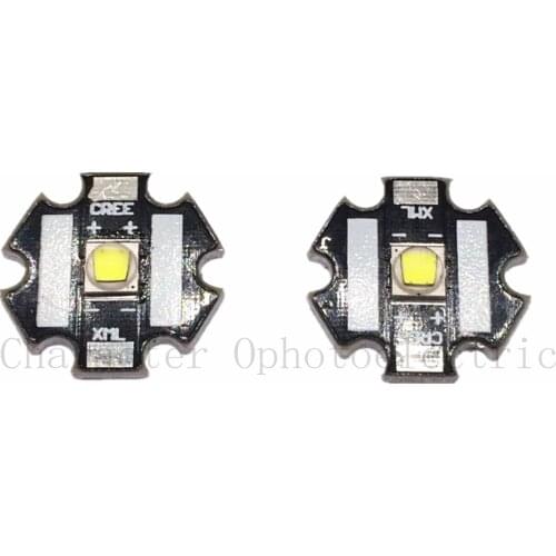 2 PCS CREE Xlamp XML2 XM-L2 10W White 6500K High Power LED Emitter Bulb with 20mm Heatsink For Flashlight DIY