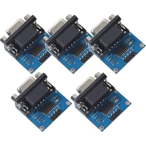 5pcs/lot MAX3232 RS232 to TTL Serial Port Converter Module DB9 Connector MAX232 Suitable For Arduino