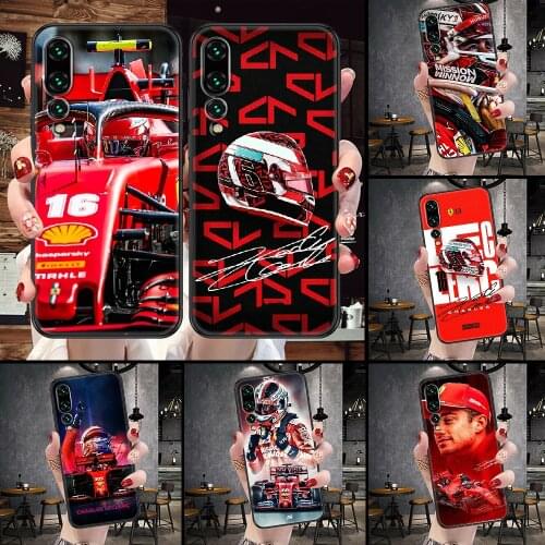 Charles Leclerc F1 16 Phone Case For Huawei P Mate P10 P20 P30 P40 10 20 Smart Z Pro Lite black silicone back soft funda tpu