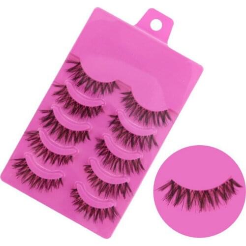 By dhl 100set 5Pair/set False Eyelashes Natural Soft Eye Lashes Makeup Handmade Thick Fake False Eyelashes Newest tools
