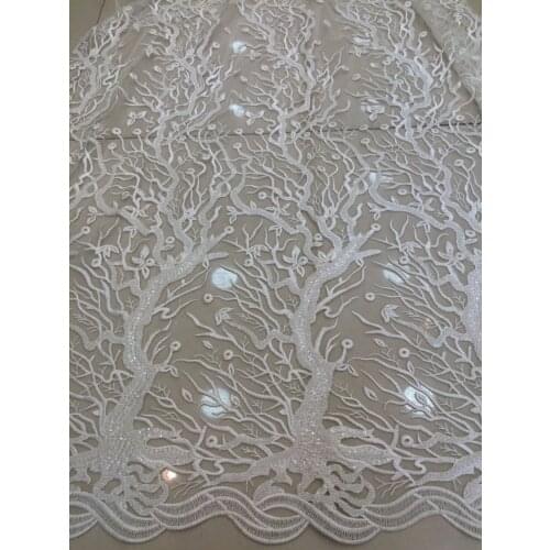 Nigerian lace fabric super quality ZH-112928 beaded french lace fabric wedding tulle lace fabric