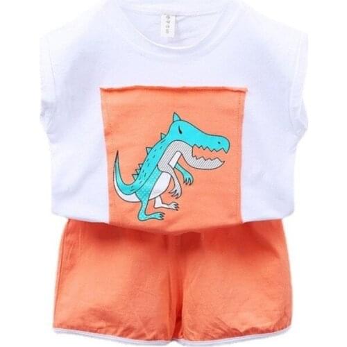 New Summer Children Boys Cartoon Clothing Baby Girls Cotton Vest Shorts 2Pcs/sets Kids Infant Clothes Toddler Casual Sportswear
