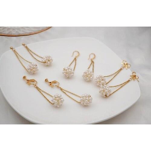 New Arrival Favorite Pearl Earrings White Freshwater Pearls Round Ball Earring Girlfriend Wedding Birthday Party Girl Gift