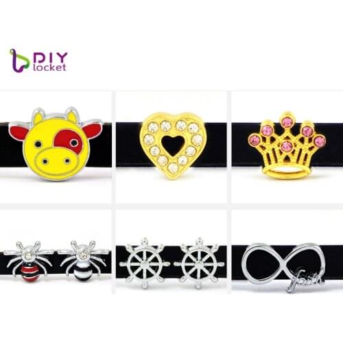 Wholesale 10PCS! 8MM Slide Charms Fit DIY Wristband & Bracelet /Pet Collar LSSC22-233