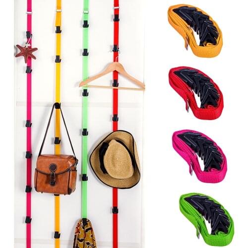 2.5M Multi-Functional Door Hanger With 8 Hooks Hanging Handbag Cap Holder Rack Space Saving Closet Sundries Hat Organizer Hook