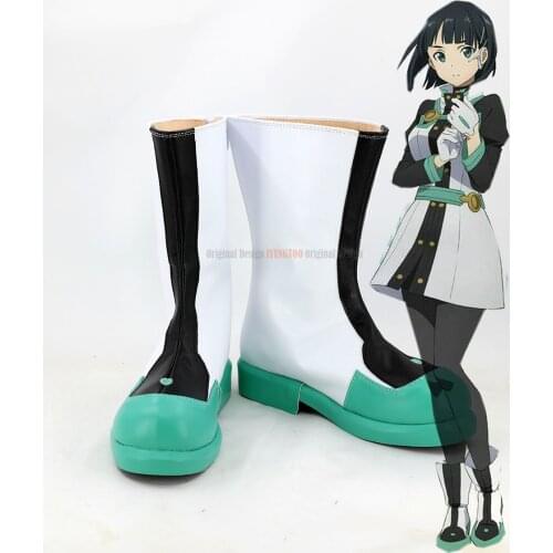 Leafa Kirigaya Suguha Boots Cosplay Sword Art Online Film Kirigaya Suguha Cosplay Boots Shoes Custom Made Any Size