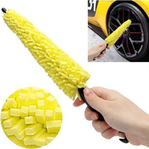 New Wheel Rims Tire Washing Brush Plastic Handle Car Wheel Brush Vehicle Cleaning Brush Auto Scrub Brush Car Wash Sponges Tools