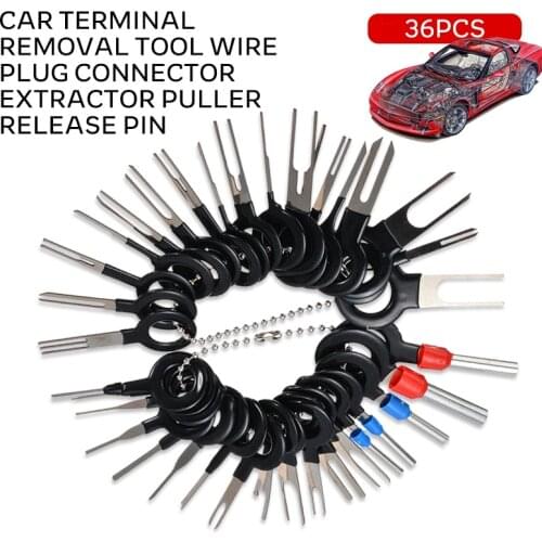 Pcmos 36Pcs Car Terminal Removal Tool Wire Plug Connector Extractor Puller Release Pin Hand-held Disassembly Car Repair Tools